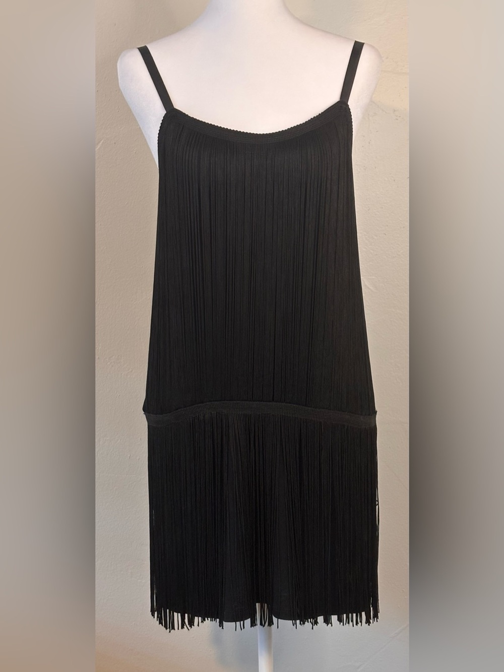 Forever 21 Black Fringe Flapper Mini Dress Size Small